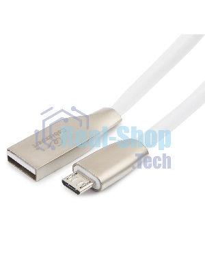 Кабель USB2.0 Cablexpert CC-G-mUSB01W-1.8M, AM/microB, серия Gold, 1.8м, белый, блистер