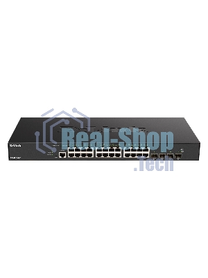 Коммутатор D-Link DXS-1210-28T/A1A, L2+ Smart Switch with 24 10Gbase-T ports and 4 25Gbase-X SFP28 ports.32K MAC address, 680Gbps switching capacity, 802.3x Flow Control, 802.3ad Link Aggregation, 4K of 802.