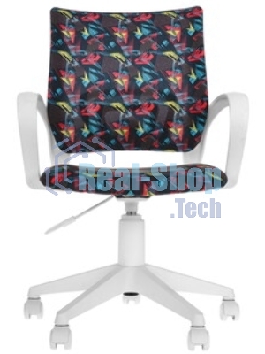 Кресло Бюрократ BuroKIDS 1 W белый, ткань, 120 кг