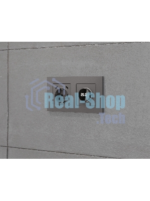 Комплект механизма электрической розетки 2USB С+C 20W с/з на винтовых зажимах 16A-250V ALFA Антрацит серый QUANT (AP6605, VM165) MA660510