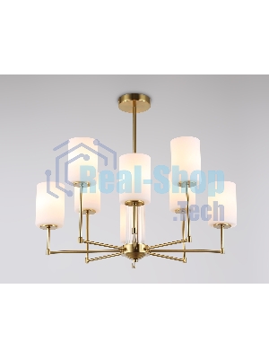 Люстра Ambrella light LH56217/8 BS/FR латунь/белый матовый E27/8 max 60W D700*600