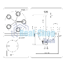 Люстра Ambrella light LH75351/5 SB/WH бронза/белый E14*5 max 40W D630*780