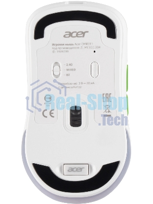 Мышь беспроводная Acer OMR311 белый, 2400 dpi, радиоканал, Bluetooth, USB, кнопки - 7