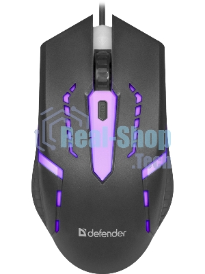 Мышь проводная Defender Hit MB-601 черный, 1200 dpi, USB, кнопки - 4