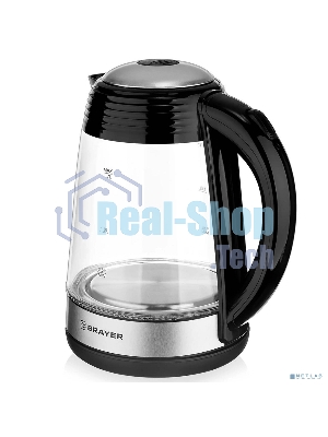 Чайник электрический BRAYER BR1012 2200 Вт, 1.7 л, высококач.стекло, подсвет, автоотключ при закипании