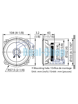 Колонки автомобильные Kenwood KFC-S1056 4Ом 10 см (4 дюйм) (ком.: 2 кол.) широкополосные однополосные