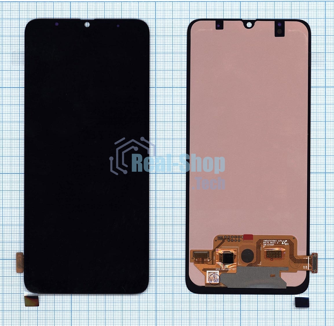 Дисплей для Samsung Galaxy A70 SM-A705F в сборе с тачскрином (OLED full size) черный