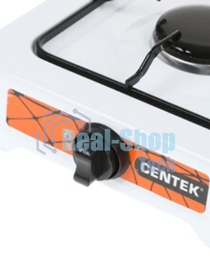 Плита настольная газовая Centek CT-1520 белый, 1.7 кВт, газ, конфорки - 1, эмаль, поворотные переключатели