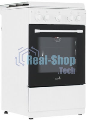 Плита газовая Cezaris ПГ 2150-08 белый, конфорок 4 шт, духовка 43 л, 51 см x 85 см x 55 см