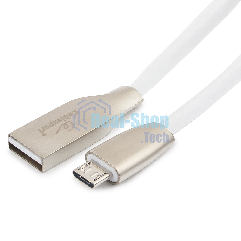 Кабель USB2.0 Cablexpert CC-G-mUSB01W-3M, AM/microB, серия Gold, длина 3м, белый, блистер