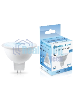 Лампа светодиодная	Ambrella light 170906 LED MR16 9W IC GU5.3 6400K 175-265V 38°