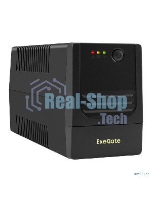 Источник бесперебойного питания ExeGate Power NB-1000.LED.AVR.2SH.USB (1000VA/650W, LED, AVR, 2*Schuko, USB, батарея 12V 9Ah, черный)