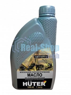 Масло моторное Huter 10W-40 полусинтетическое для четырехтактных двигателей, для техники, 1л.