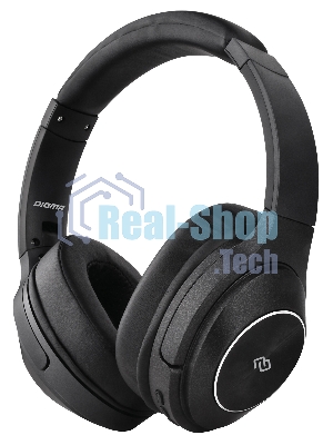 Беспроводные/проводные наушники Digma BT-20 ANC черный, накладные, Bluetooth + проводной, активное шумоподавление, складная конструкция, до 15 ч