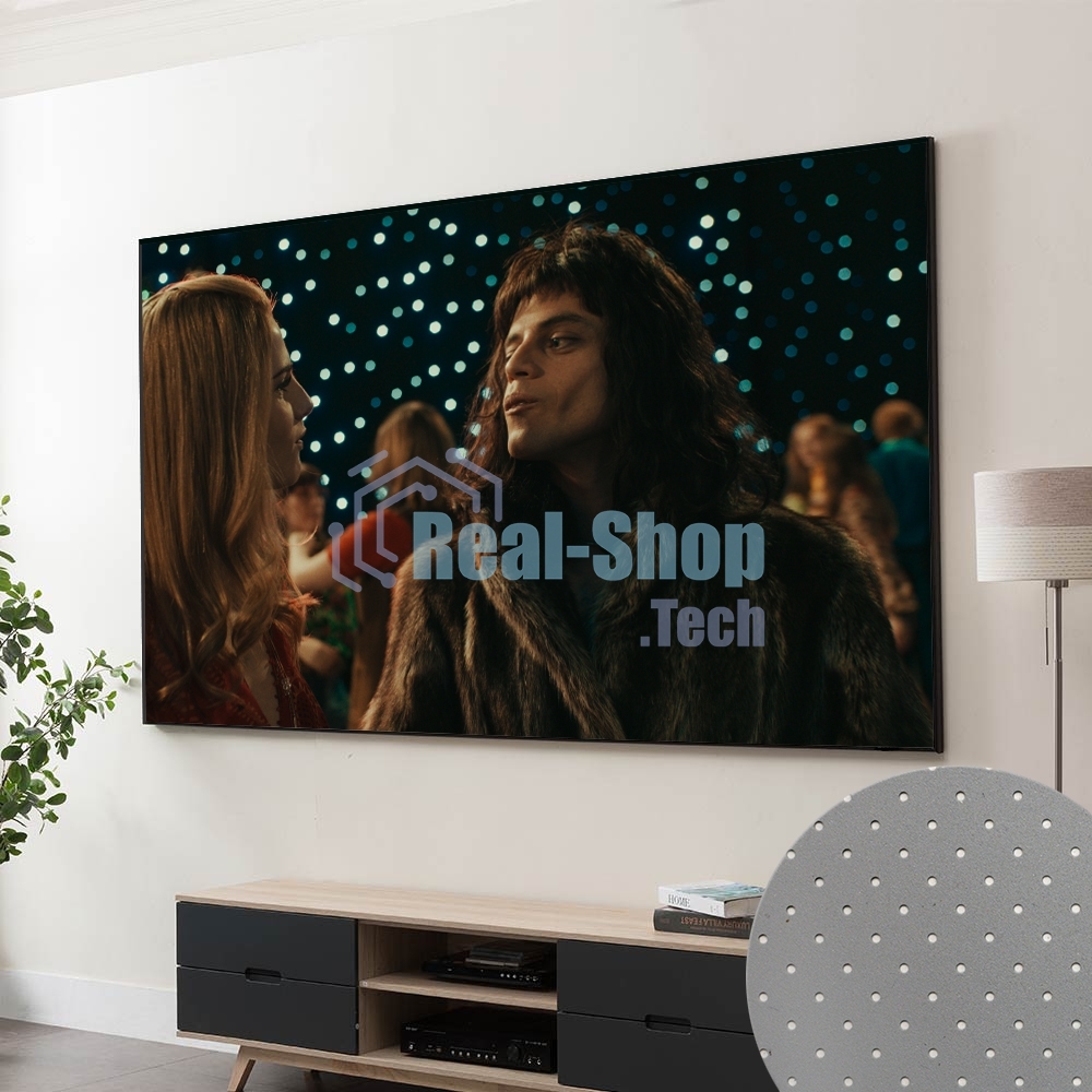 Экран Cinema S'OK SCPSFR-298x168PG Pro 135'' 16:9 настенный, постоянного натяжения, акустическое плотно Perforated Gray, черная рамка 1 см