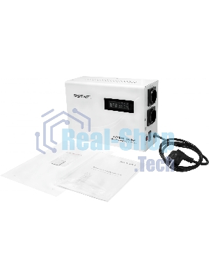 Настенный стабилизатор напряжения SMARTWATT AVR SLIM 1500RW (100W - 260W, 1500VA, 1.5 кВт, 50 Гц, розеток - 2, LED-диспл