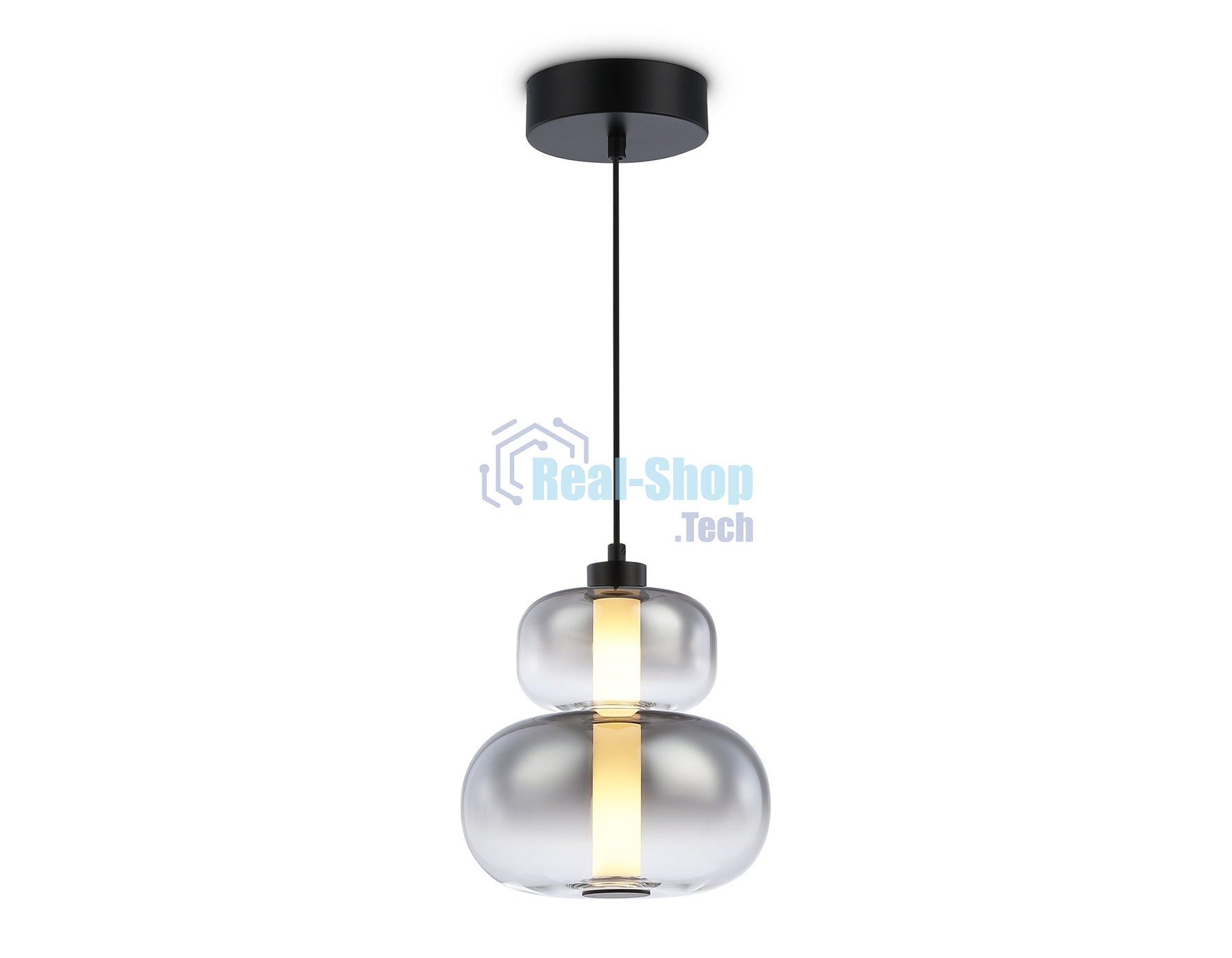 Подвесной светодиодный светильник Ambrella light LH11052 BK/SM черный/дымчатый 12W 3000K D230*265