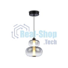 Подвесной светодиодный светильник Ambrella light LH11052 BK/SM черный/дымчатый 12W 3000K D230*265