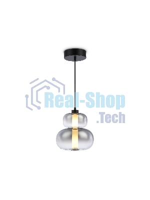 Подвесной светодиодный светильник Ambrella light LH11052 BK/SM черный/дымчатый 12W 3000K D230*265