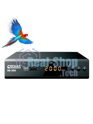 Ресивер эфирный цифровой DVB-T2 HD HD-300 металл, дисплей DOLBY DIGITAL, Сигнал