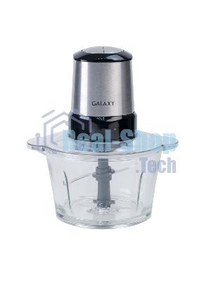 Измельчитель электрический Galaxy Line GL 2355, серебристый с черным, стеклянная чаша 1,5 л, 400 Вт, импульсный режим
