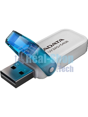 Флешка USB ADATA UV240 (AUV240-64G-RWH), 64Gb, USB 2.0, R/W 15/5, белый/синий