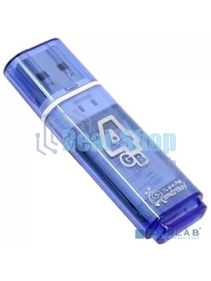 Флешка USB Smartbuy Glossy series Blue (SB4GbGS-B), 4Gb, USB 2.0, R/W 25/15, синий