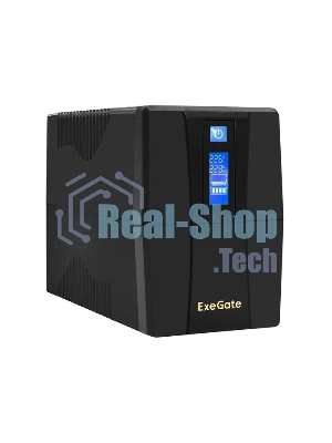 Источник бесперебойного питания ExeGate Power Smart ULB-800 LCD 800VA, черный, 2 евророзетки, USB