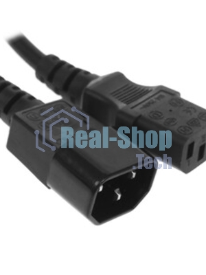 Кабель питания сист.блок-монитор Cablexpert PC-189-1-5M, 5м, C13-C14, 3x1кв.мм., черный, с заземлением