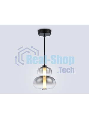 Подвесной светодиодный светильник Ambrella light LH11052 BK/SM черный/дымчатый 12W 3000K D230*265