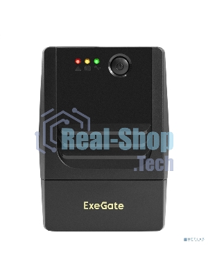 Источник бесперебойного питания ExeGate Power NB-1000.LED.AVR.2SH.USB (1000VA/650W, LED, AVR, 2*Schuko, USB, батарея 12V 9Ah, черный)