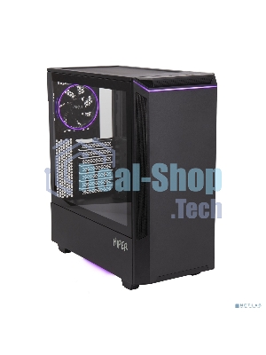 Компьютерный корпус Hiper PB81 черный без БП ATX 3x120мм 2xUSB2.0 2xUSB3.0 audio bott PSU