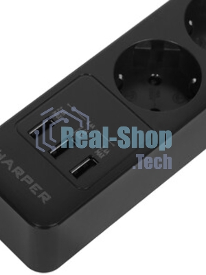 Удлинитель с USB зарядкой Harper UCH-330 White