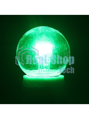 Лампа шар Neon-night e27 6 LED Ø45мм - зеленая, прозрачная колба, эффект лампы накаливания