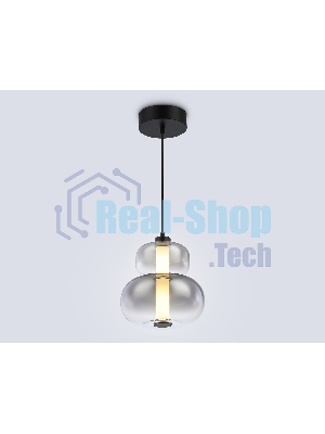 Подвесной светодиодный светильник Ambrella light LH11052 BK/SM черный/дымчатый 12W 3000K D230*265