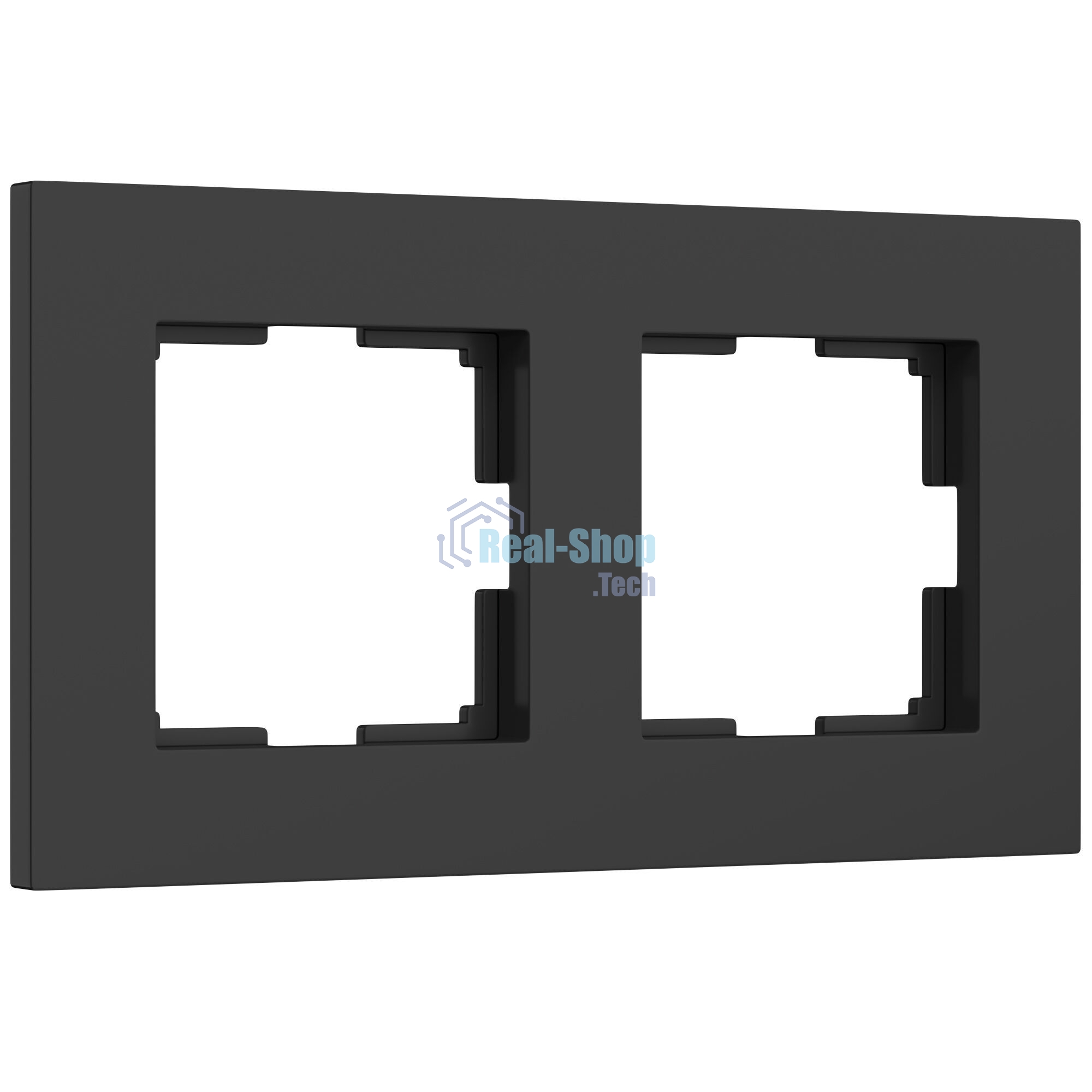 Рамка на 2 поста Slab (черный софт) W0022908