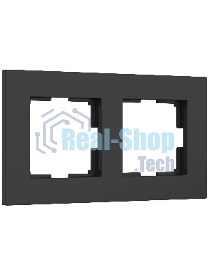 Рамка на 2 поста Slab (черный софт) W0022908