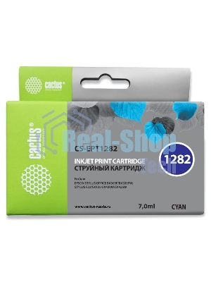 Картридж струйный Cactus CS-EPT1282 (T1282) голубой (7 мл) для Epson Stylus S22/S125/SX420/SX425/Office BX305