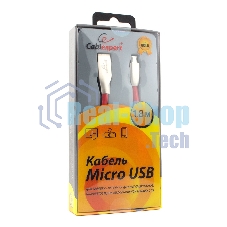 Кабель USB2.0 Cablexpert CC-G-mUSB01R-1.8M, AM/microB, серия Gold, длина 1.8м, красный, блистер