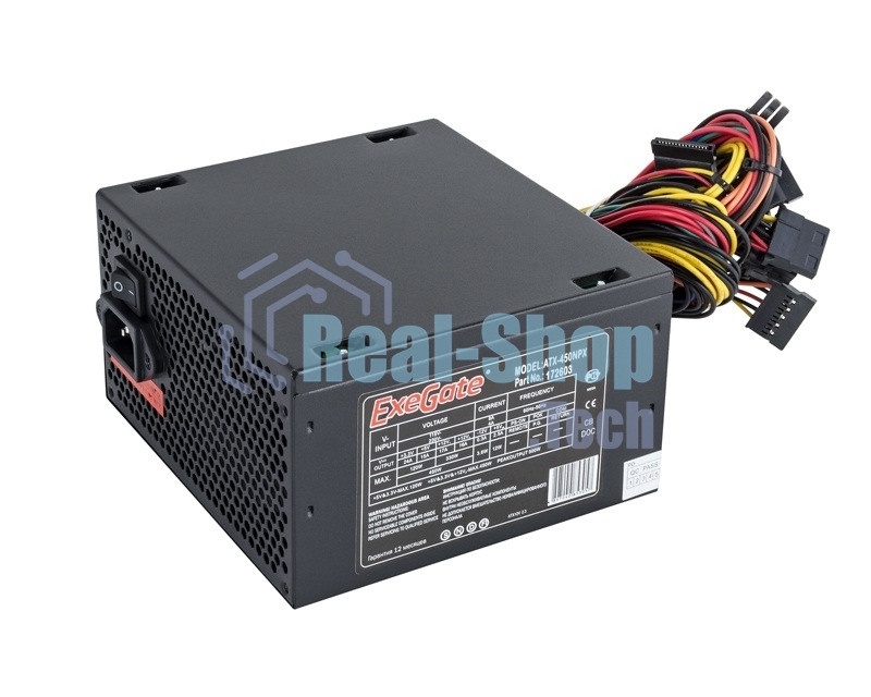 Блок питания ExeGate 450NPX (EX224733RUS-PC), 450Вт, 120мм, черный