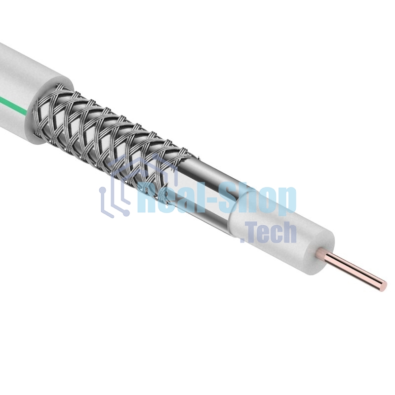 Кабель коаксиальный CAVEL SAT 703 B, Cu/Al/CuSn, 75%, 75 Ом, бухта 100 м, белый