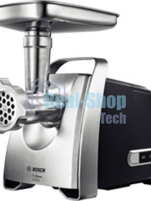 Мясорубка электрическая Bosch MFW68660 черный, 2200 Вт, 4.3 кг/мин, реверс, защита от перегрузки, металлический лоток, насадки - 10