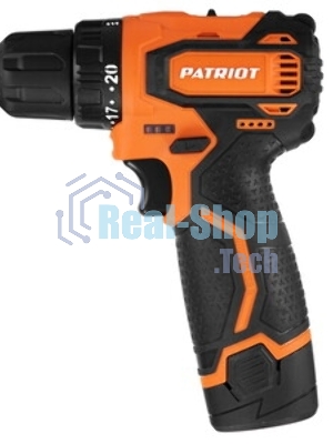 Дрель-шуруповерт Patriot BR 368Li, 12 В, 2 Ач, 45 Нм, щеточный