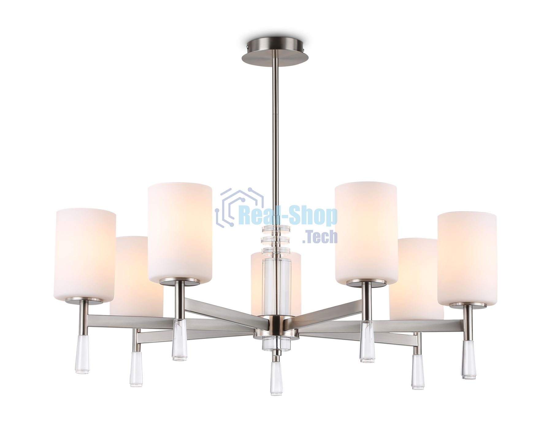 Люстра Ambrella light LH56253/7 SN/FR никель/белый матовый E27/7 max 60W D750*590