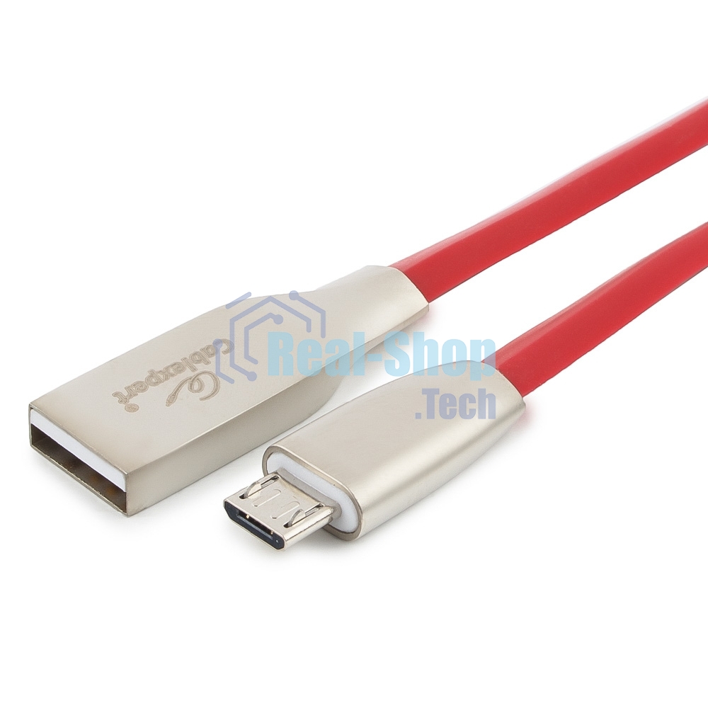 Кабель USB2.0 Cablexpert CC-G-mUSB01R-3M, AM/microB, серия Gold, длина 3м, красный, блистер
