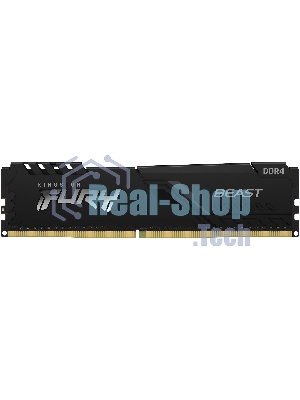 Оперативная память Kingston Fury Beast, 8GB (1x8GB), DDR4, 3200MHz, CL16, DIMM, с радиатором, черный