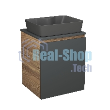 Тумба Bau Dream Blackwood 50 графит, раковина BAU Cerama 48х37 темно-серая матовая