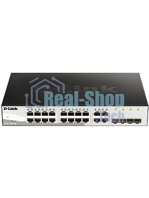 Коммутатор D-Link Gigabit Smart Switch with 16 10/100/1000Base-T ports and 4 Gigabit MiniGbIC (SFP) ports