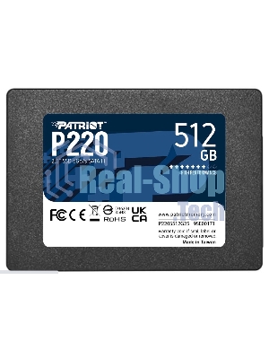 Накопитель SSD Patriot P220, 512Gb, SATA III, 2.5