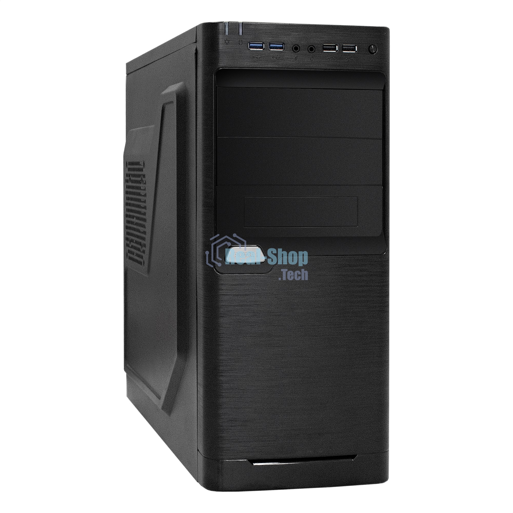 Компьютерный корпус Miditower ExeGate XP-330U-UNS450 (ATX, БП UNS450 с вент. 12см, 2хUSB/2хUSB 3.0, аудио, черный)